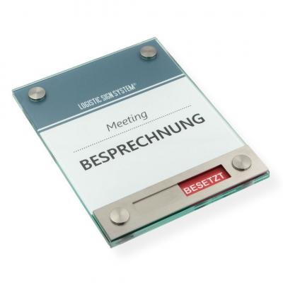 Tuerschild VITRUM Frei Belegt Rot Grün aus Glas 130 170 mm